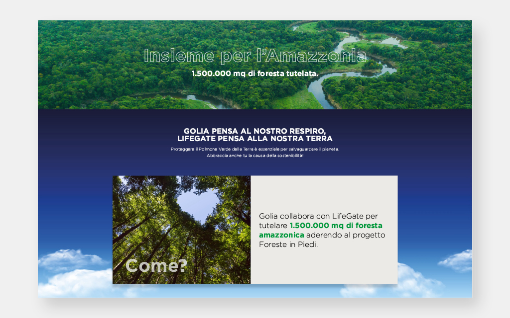 Agenzia di Comunicazione Publifarm | Pure Creative Agency Golia con LifeGate per dare respiro al pianeta: il sito dell’iniziativa lo firma Publifarm 1