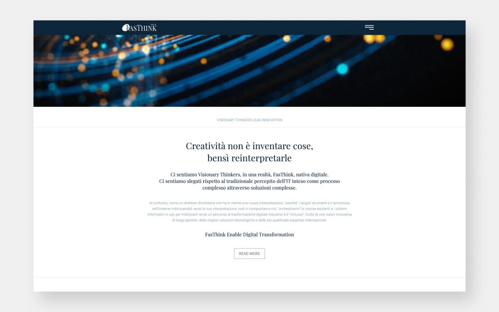 Agenzia di Comunicazione Publifarm | Pure Creative Agency Per FasThink un sito da veri…"visionary thinkers"! 1