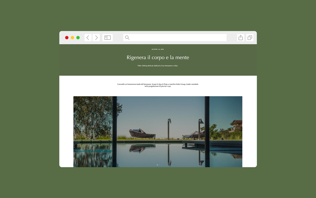 Agenzia di Comunicazione Publifarm | Pure Creative Agency Il sito web del Piajo è un’immersione nel benessere 1