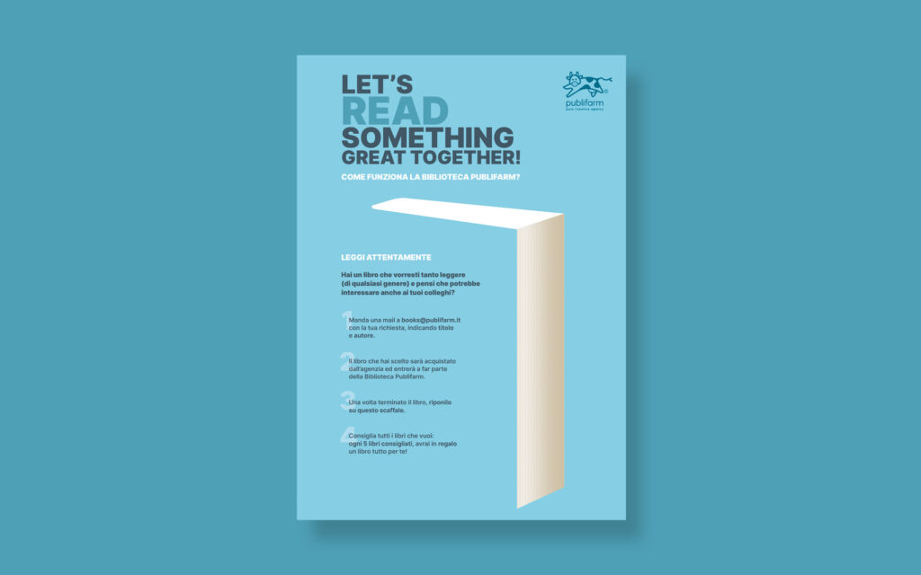 Agenzia di Comunicazione Publifarm | Pure Creative Agency Arriva la biblioteca Publifarm: “Let’s read something great together!” 1