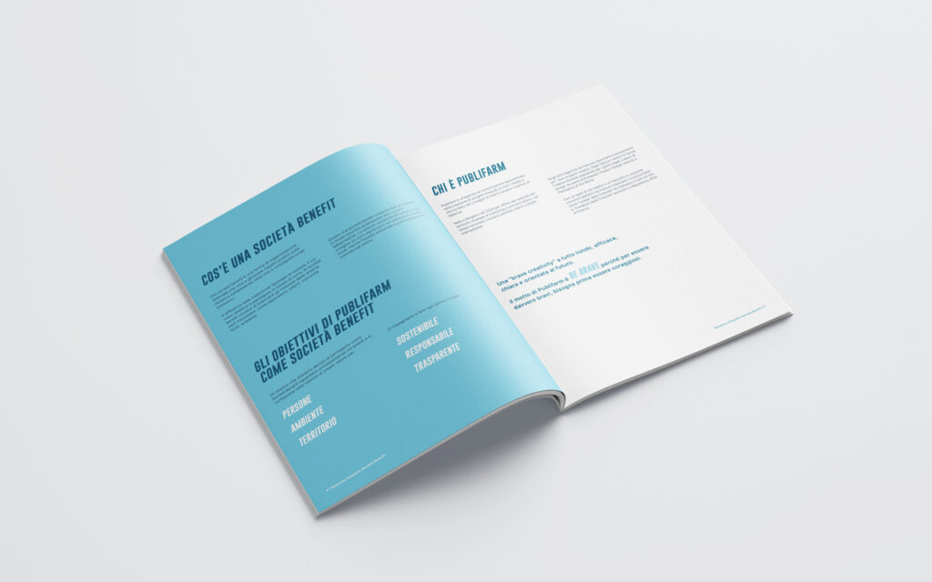 Agenzia di Comunicazione Publifarm | Pure Creative Agency È online nuova relazione d’impatto di Publifarm 1