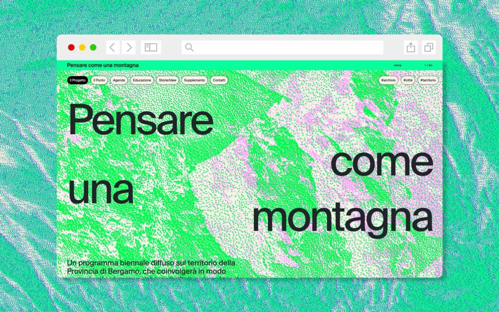 Agenzia di Comunicazione Publifarm | Pure Creative Agency Il sito web per il programma biennale di GAMeC “Pensare come una montagna”  1
