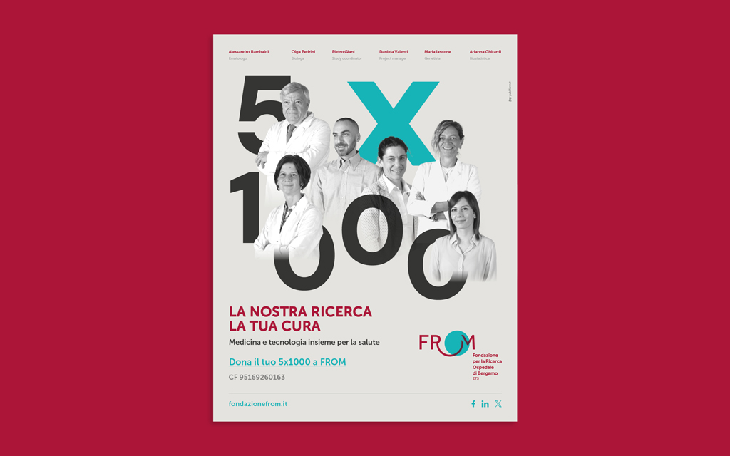 La campagna di comunicazione di FROM per il 5×1000 dà un volto alla ricerca 