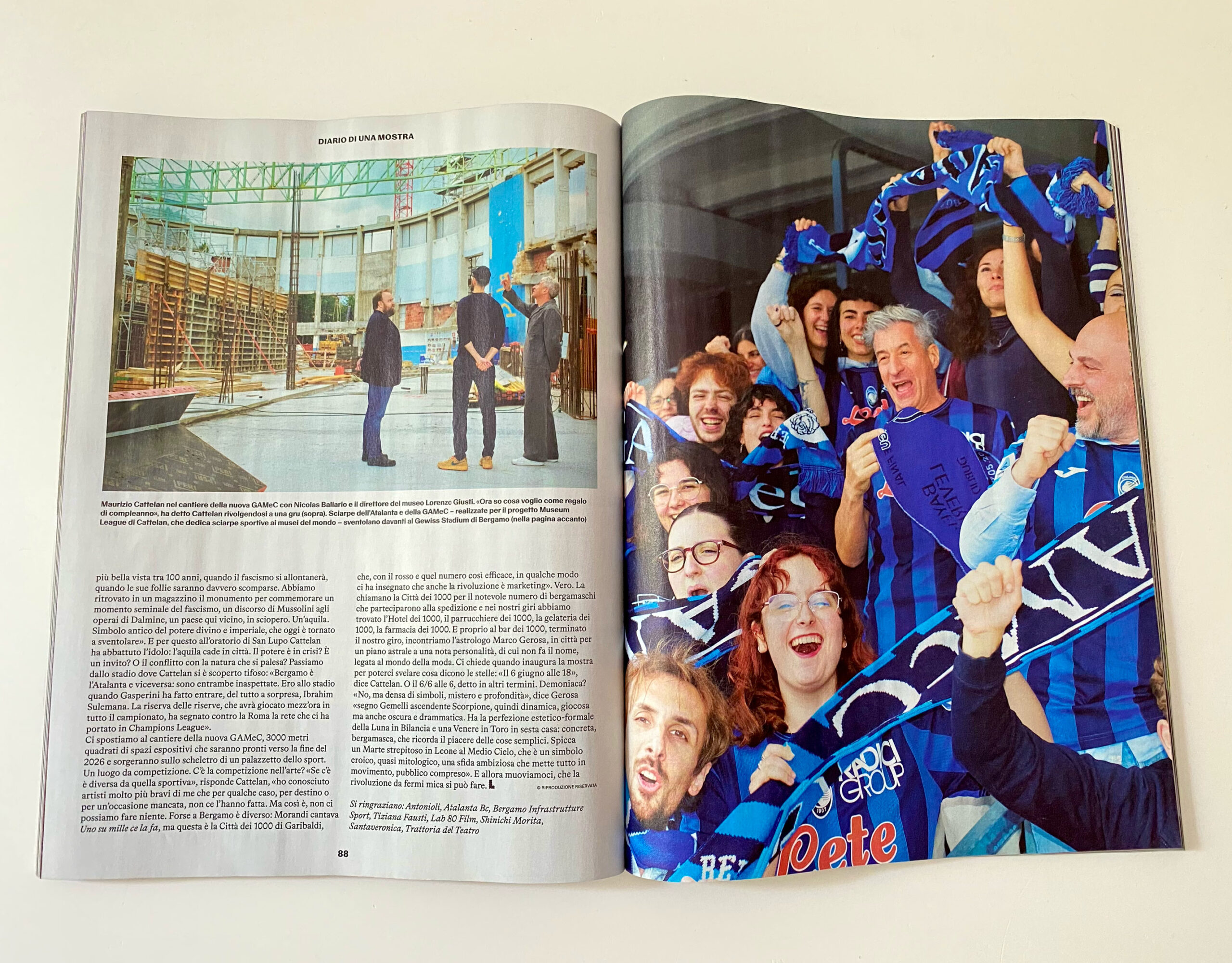 Una mattina di shooting con Maurizio Cattelan e GAMeC 